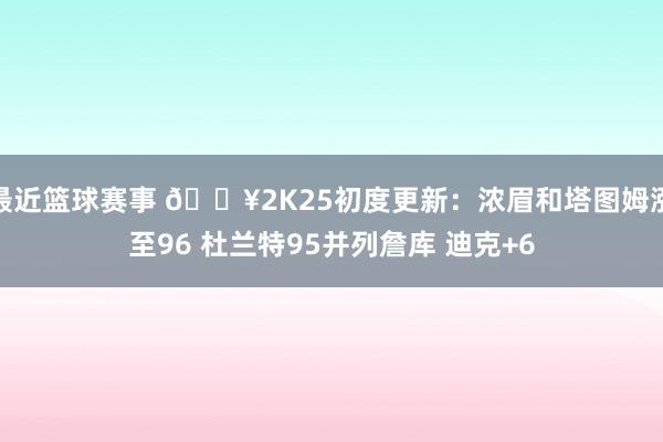 最近篮球赛事 🔥2K25初度更新：浓眉和塔图姆涨至96 杜兰特95并列詹库 迪克+6