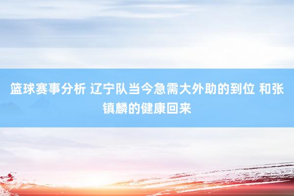 篮球赛事分析 辽宁队当今急需大外助的到位 和张镇麟的健康回来